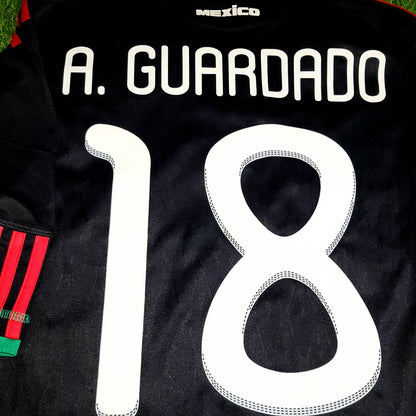 Guardado Mexico 2010 WORLD CUP Away Black Soccer Jersey Shirt M SKU# P41397