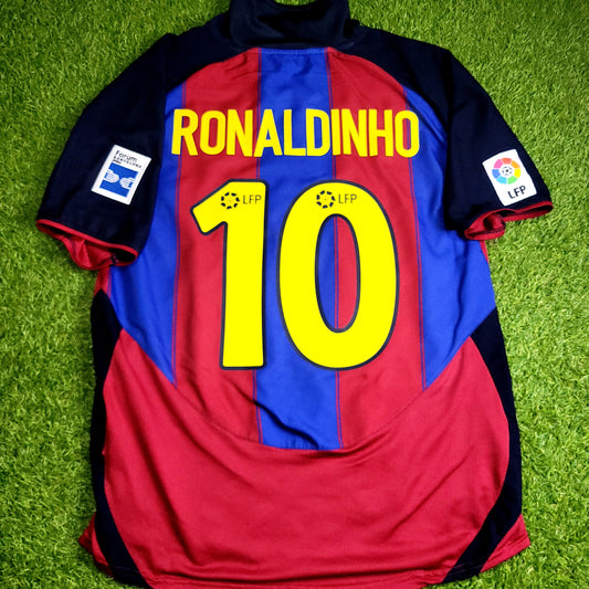 Ronaldinho Barcelona 2003 2004 DEBUT SEASON Home Soccer Jersey Shirt M SKU# 112586