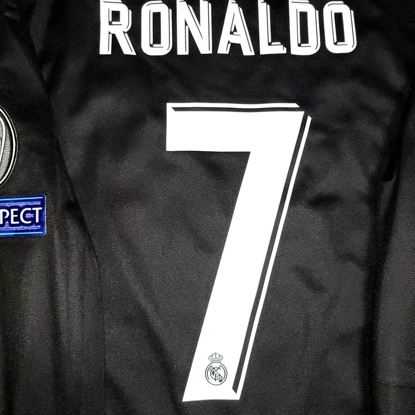 Cristiano Ronaldo Real Madrid 2017 2018 UEFA Long Sleeve Away Soccer Jersey Shirt M SKU# B31088