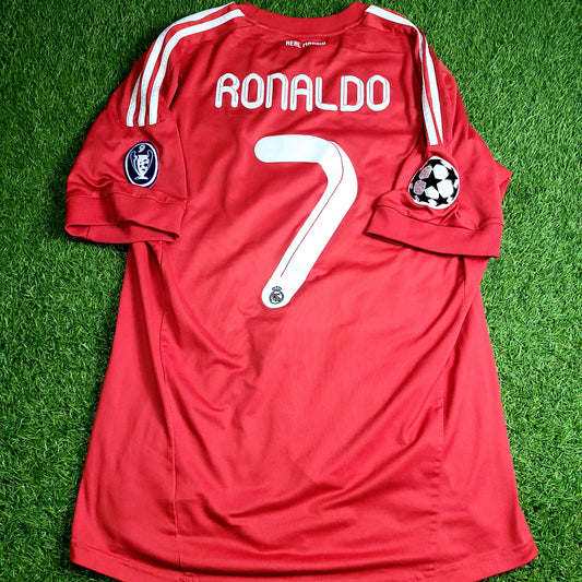 Cristiano Ronaldo Real Madrid UEFA 2011 2012 Third Soccer Jersey Shirt L SKU# V13597