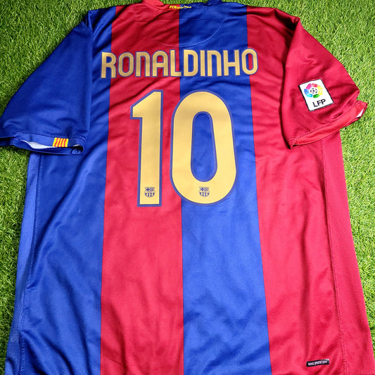 Ronaldinho Barcelona 2006 2007 Soccer Jersey Shirt XXL SKU# F6AOM 146980
