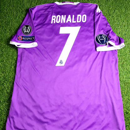 Cristiano Ronaldo Real Madrid 2016 2017 UEFA FINAL Away Soccer Jersey Shirt XL SKU# AI5158