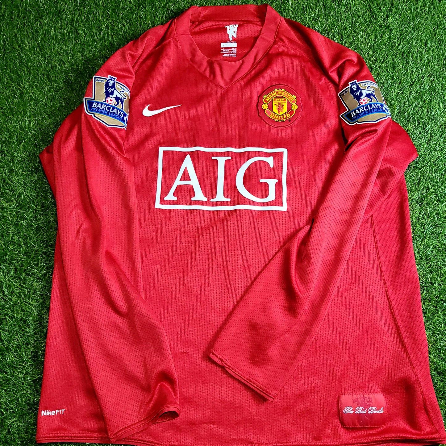Cristiano Ronaldo Manchester United 2007 2008 Home Long Sleeve Soccer Jersey Shirt L SKU# 237925-666