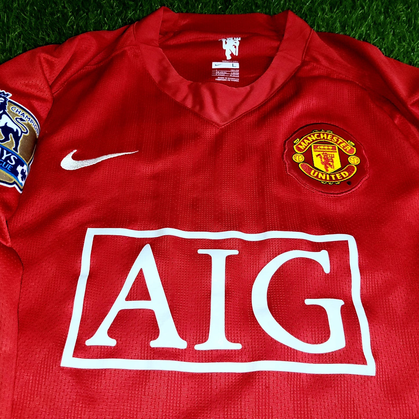 Cristiano Ronaldo Manchester United 2007 2008 Home Long Sleeve Soccer Jersey Shirt L SKU# 237925-666