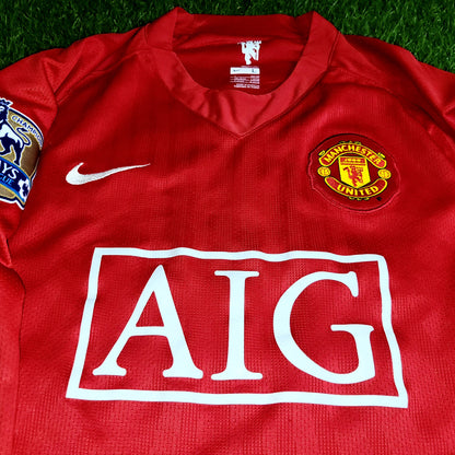 Cristiano Ronaldo Manchester United 2007 2008 Home Long Sleeve Soccer Jersey Shirt L SKU# 237925-666