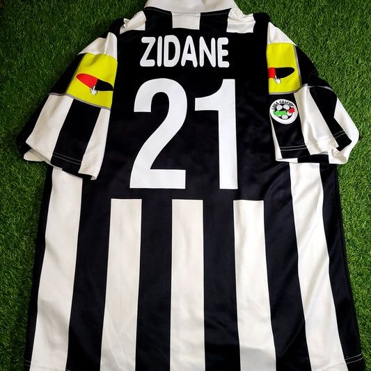 Zidane Juventus 2000 2001 Lotto CIAO WEB Soccer Jersey Shirt XL