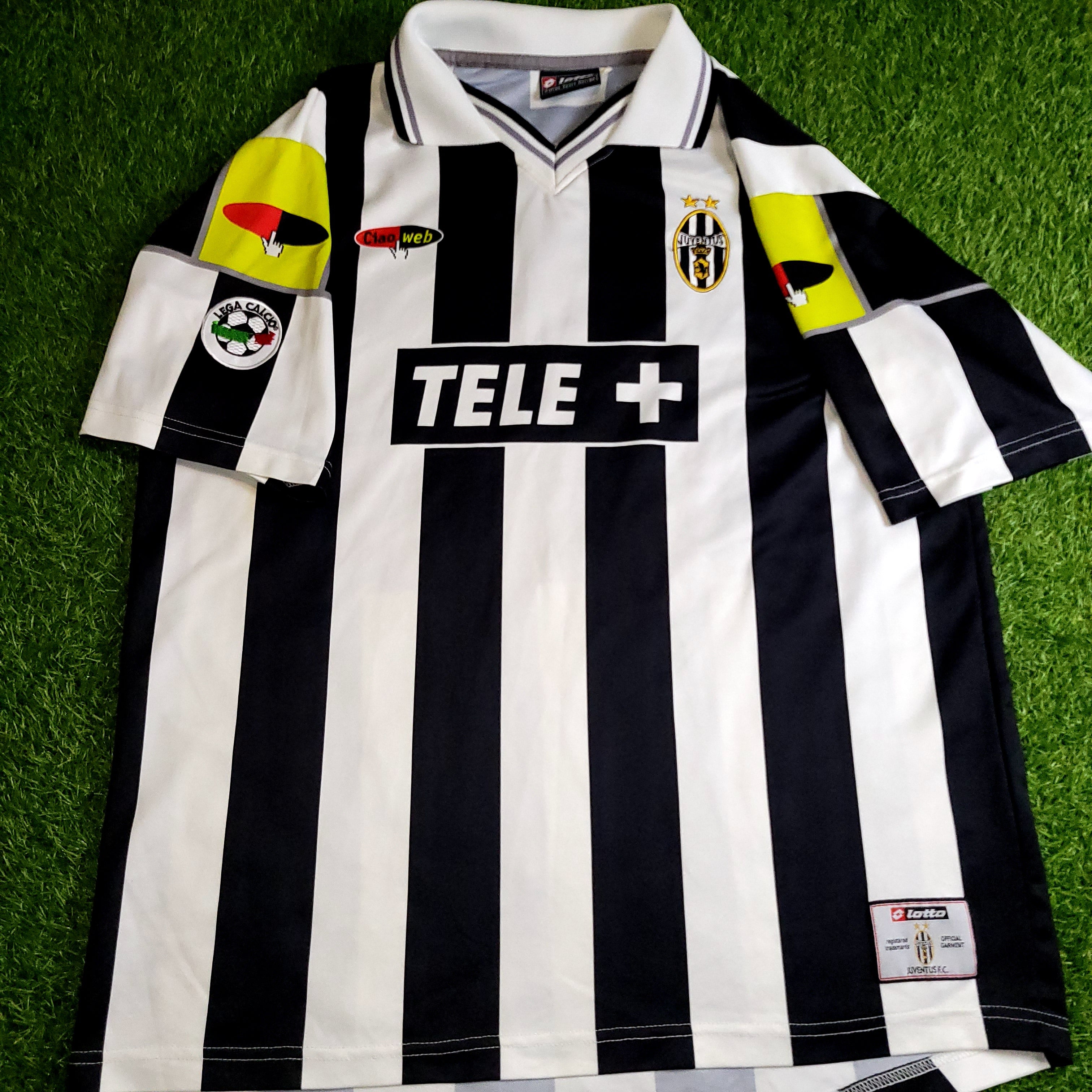 Zidane Juventus 2000 2001 Lotto CIAO WEB Soccer Jersey Shirt XL