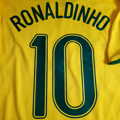 Ronaldinho Brazil 2006 World Cup Home Soccer Jersey Shirt M SKU# 103889