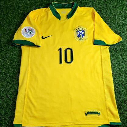 Ronaldinho Brazil 2006 World Cup Home Soccer Jersey Shirt M SKU# 103889