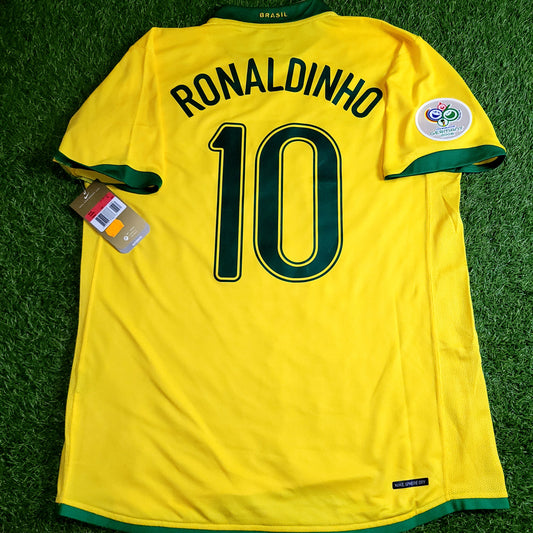 Ronaldinho Brazil 2006 World Cup Home Soccer Jersey Shirt BNWT L SKU# 103889