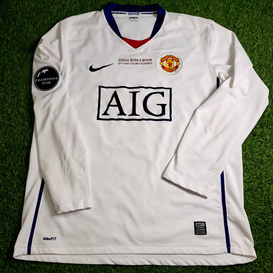 Cristiano Ronaldo Manchester United UEFA FINAL 2008 2009 Away Long Sleeve Soccer Jersey Shirt L SKU# 287613-105
