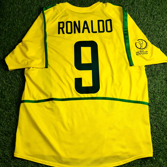 Ronaldo Brazil 2002 WORLD CUP Soccer Home Jersey Shirt M
