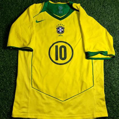 Ronaldinho Brazil 2004 Home Soccer Jersey Shirt M