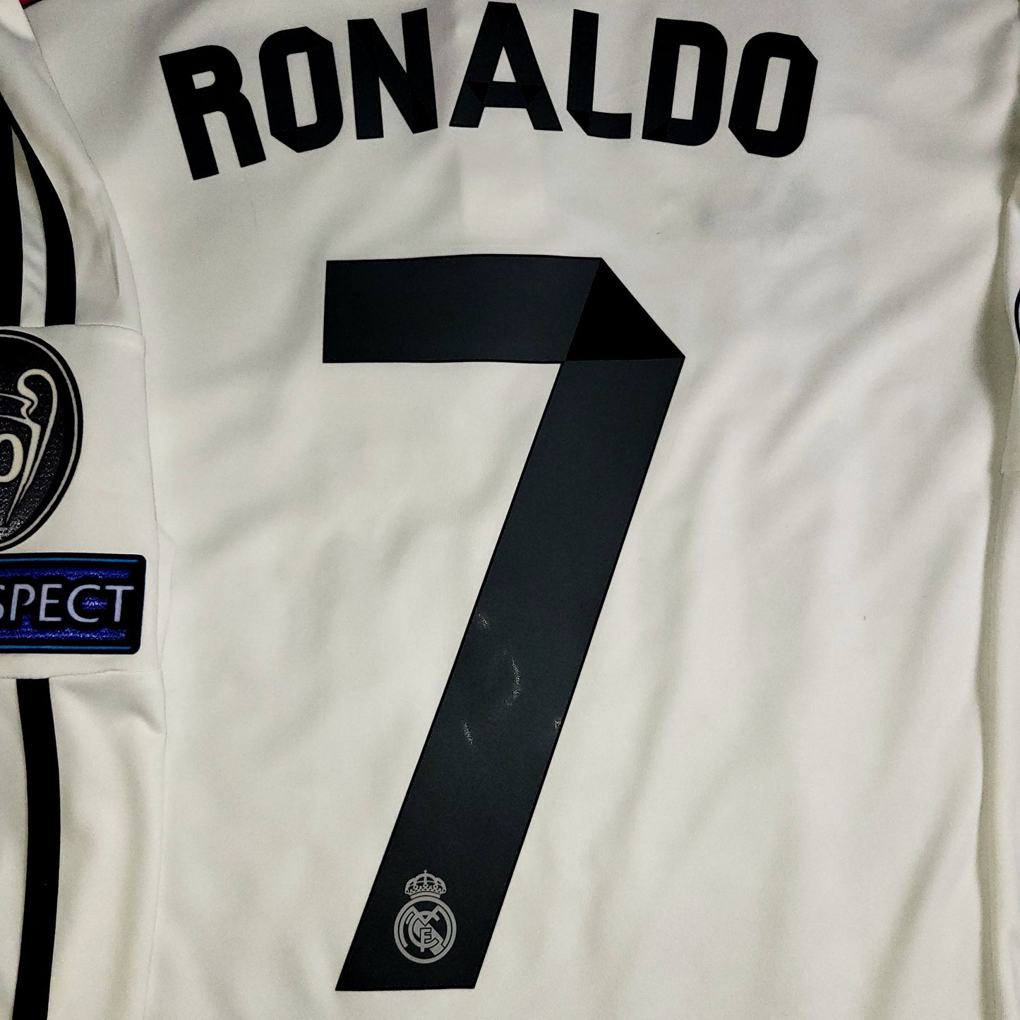 Cristiano Ronaldo Real Madrid 2014 2015 Home Long Sleeve UEFA Soccer Jersey Shirt L SKU# F49660