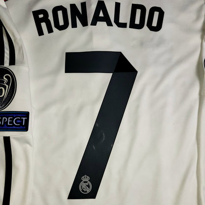 Cristiano Ronaldo Real Madrid 2014 2015 Home Long Sleeve UEFA Soccer Jersey Shirt L SKU# F49660
