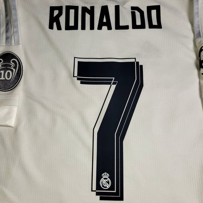 Cristiano Ronaldo Real Madrid 2015 2016 UEFA FINAL Home Soccer Jersey Shirt L SKU# S12614