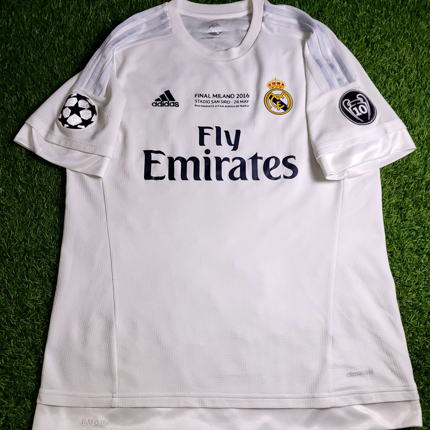 Cristiano Ronaldo Real Madrid 2015 2016 UEFA FINAL Home Soccer Jersey Shirt L SKU# S12614