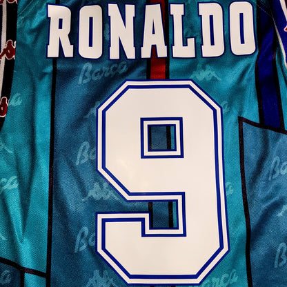 Ronaldo Kappa Barcelona UEFA CUP FINAL 1996 1997 Away Soccer Jersey Shirt XL