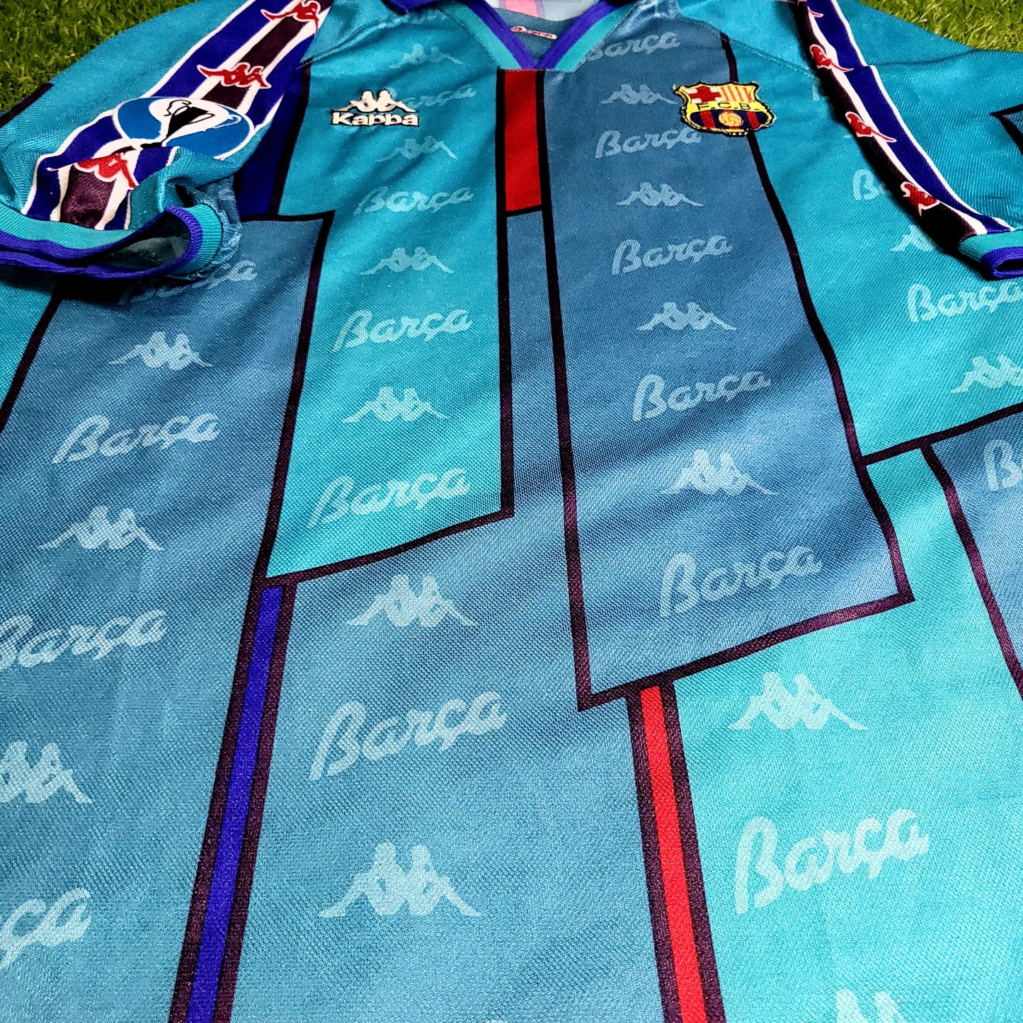 Ronaldo Kappa Barcelona UEFA CUP FINAL 1996 1997 Away Soccer Jersey Shirt XL