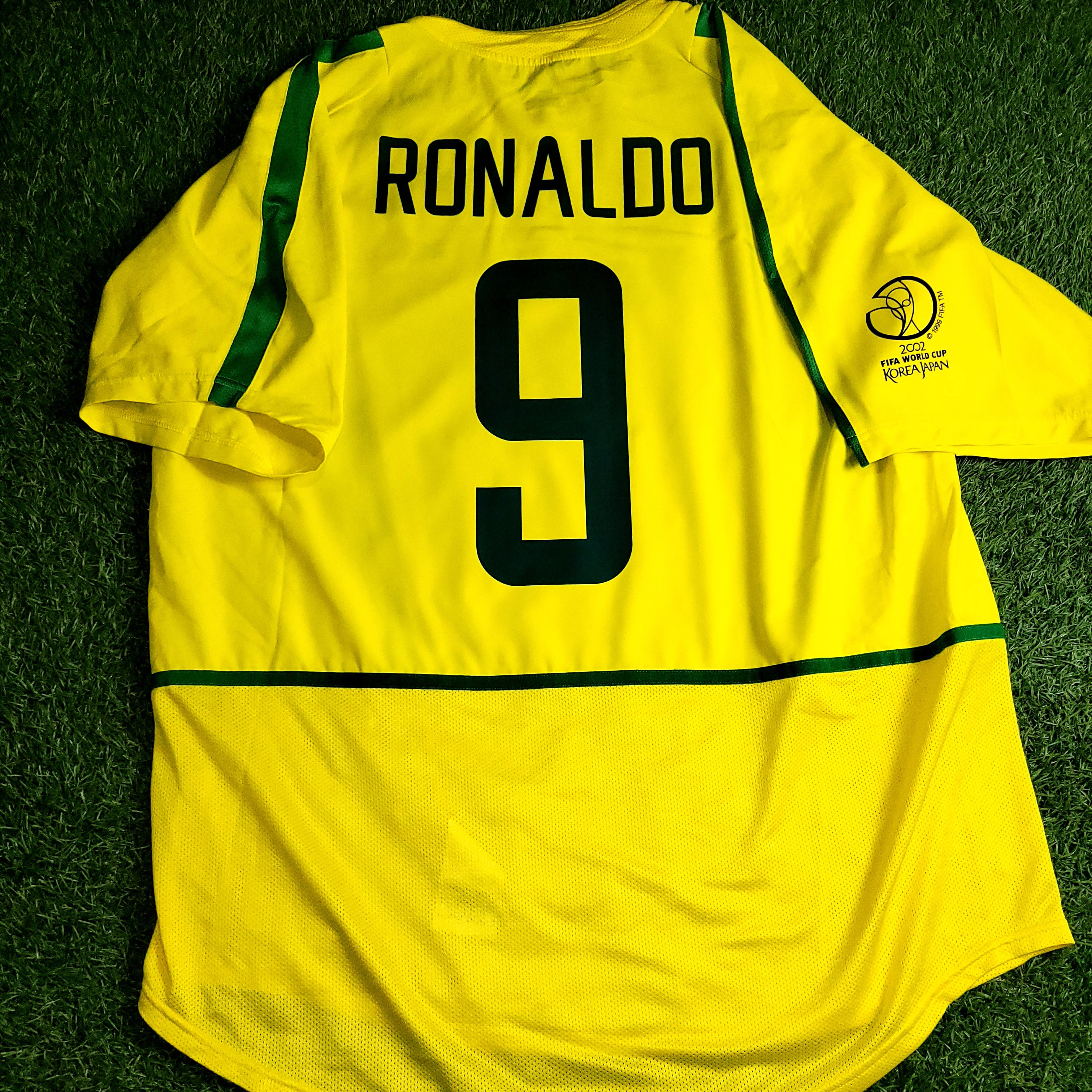 Ronaldo Brazil 2002 WORLD CUP Soccer Home Jersey Shirt XL SKU