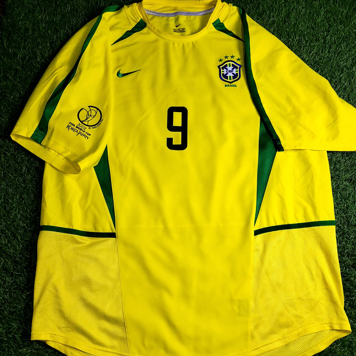 Ronaldo Brazil 2002 WORLD CUP Soccer Home Jersey Shirt XL SKU# 182265