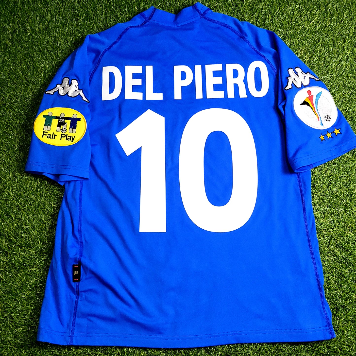 Del Piero Italy Kappa 2000 EURO CUP Home Soccer Jersey Shirt XL