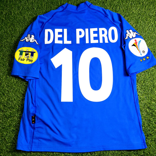 Del Piero Italy Kappa 2000 EURO CUP Home Soccer Jersey Shirt XL
