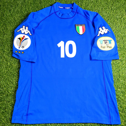 Del Piero Italy Kappa 2000 EURO CUP Home Soccer Jersey Shirt XL