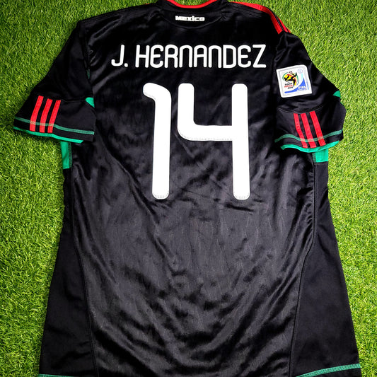 Chicharito Mexico 2010 WORLD CUP Away Black Soccer Jersey Shirt L SKU# P41397