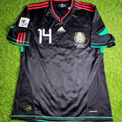 Chicharito Mexico 2010 WORLD CUP Away Black Soccer Jersey Shirt L SKU# P41397