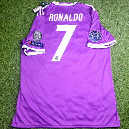 Cristiano Ronaldo Real Madrid 2016 2017 UEFA FINAL Away Soccer Jersey Shirt BNWT L SKU# AI5158