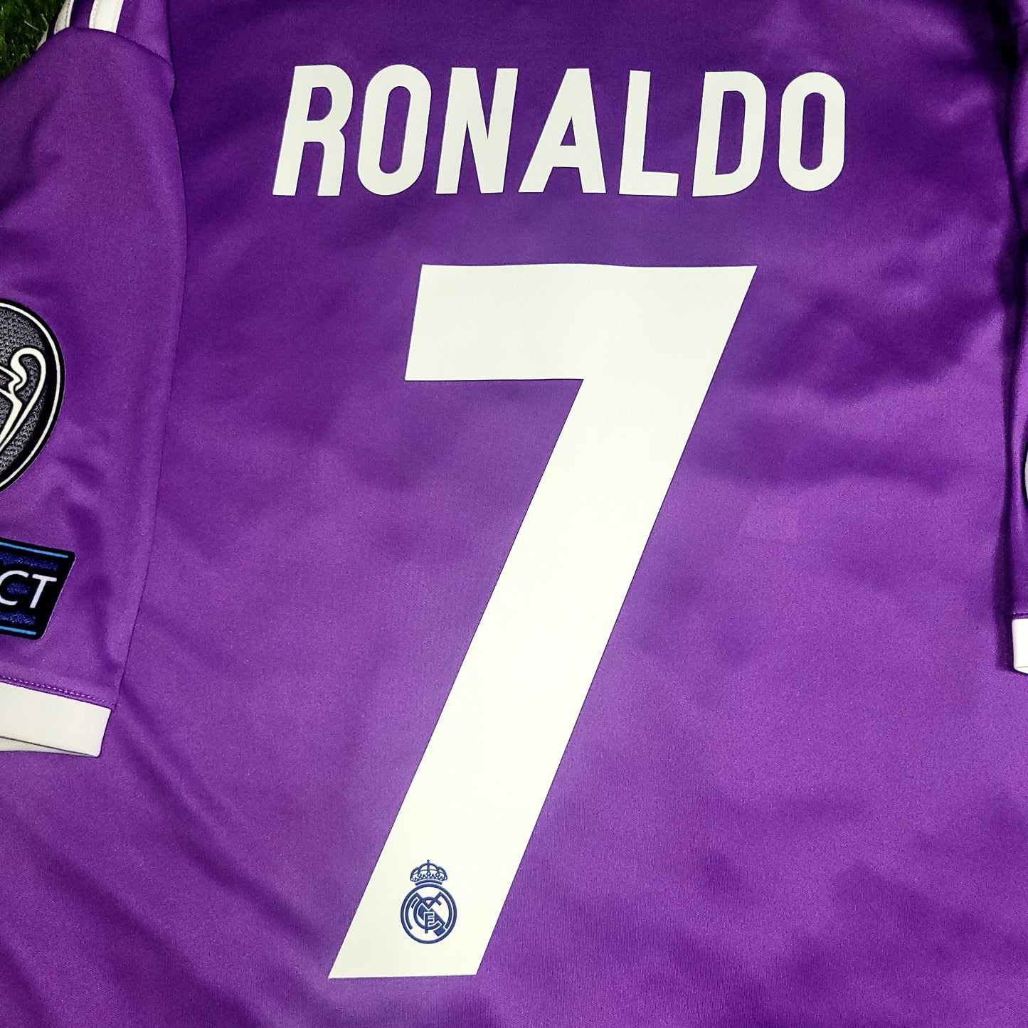 Cristiano Ronaldo Real Madrid 2016 2017 UEFA FINAL Away Soccer Jersey Shirt L SKU# AI5158