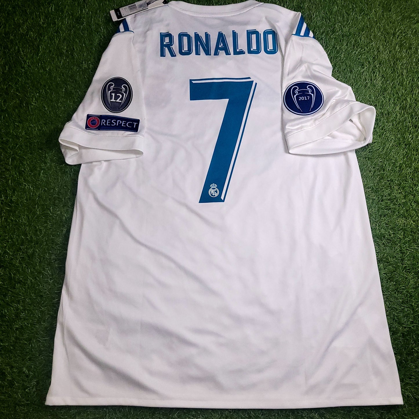 Cristiano Ronaldo Real Madrid 2017 2018 LAST GAME UEFA FINAL Soccer Jersey Shirt BNWT L SKU# B31106