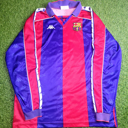 Romario Kappa Barcelona 1994 1995 Long Sleeve Soccer Jersey Shirt L
