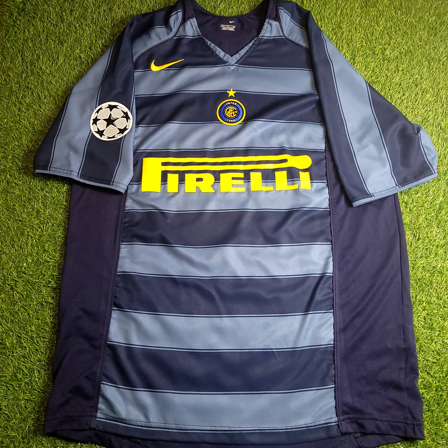Adriano Inter Milan 2004 2005 2006 Third UEFA Soccer Jersey Shirt L