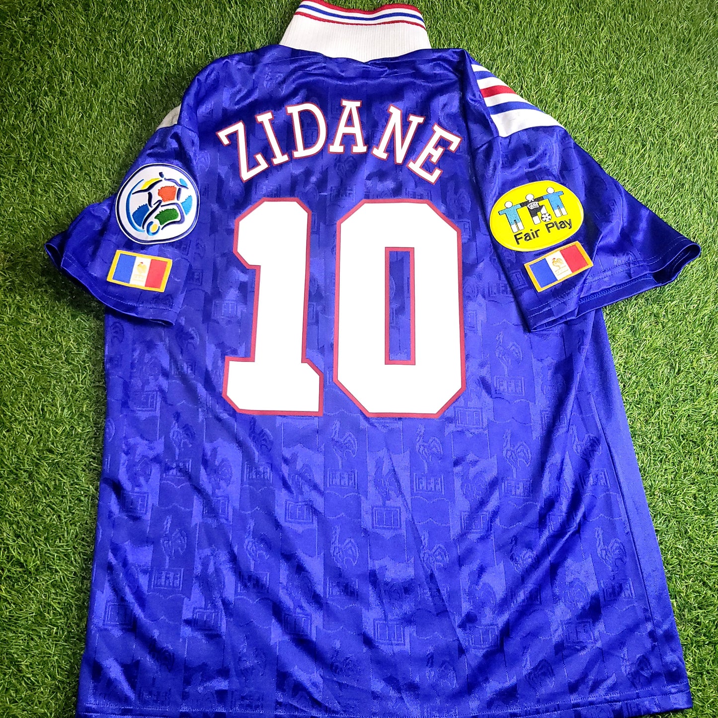 Zidane France Adidas 1996 EURO CUP Soccer Jersey Shirt L