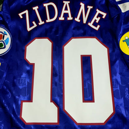Zidane France Adidas 1996 EURO CUP Soccer Jersey Shirt L