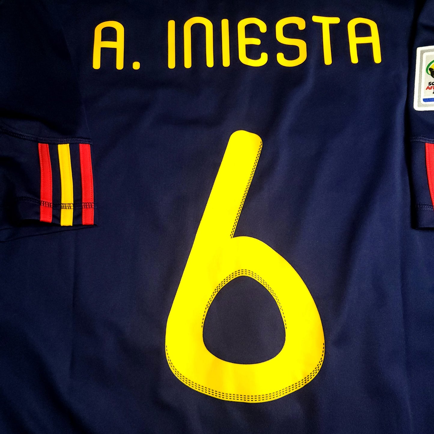Iniesta Spain 2010 WORLD CUP FINAL Soccer Away Jersey L SKU# P47896
