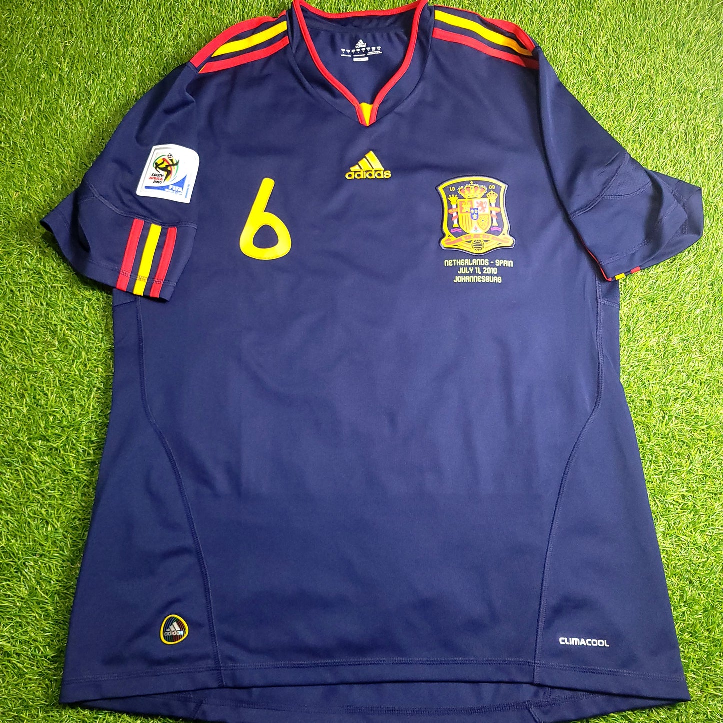 Iniesta Spain 2010 WORLD CUP FINAL Soccer Away Jersey L SKU# P47896