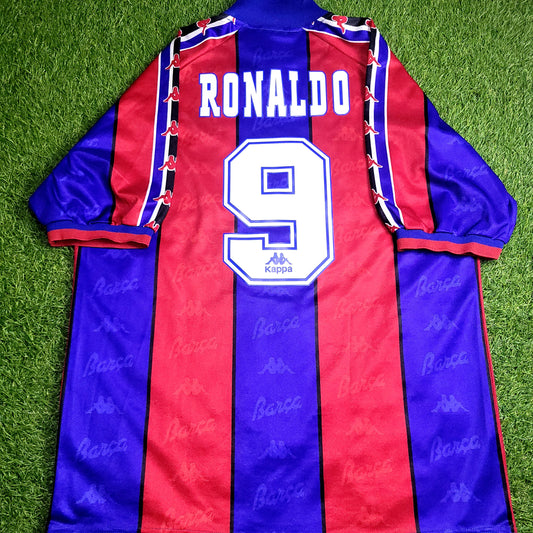 Ronaldo Kappa Barcelona 1996 1997 Home Soccer Jersey Shirt XL