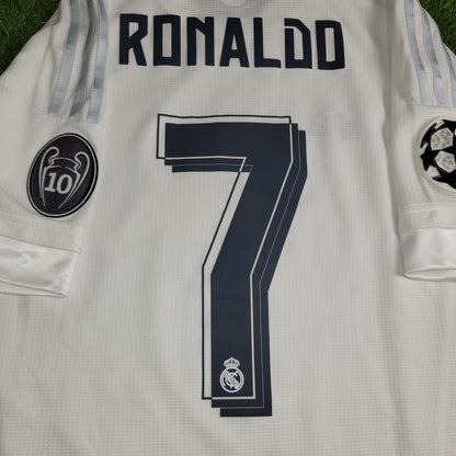 Cristiano Ronaldo Real Madrid 2015 2016 UEFA FINAL Home Soccer Jersey Shirt M SKU# S12614