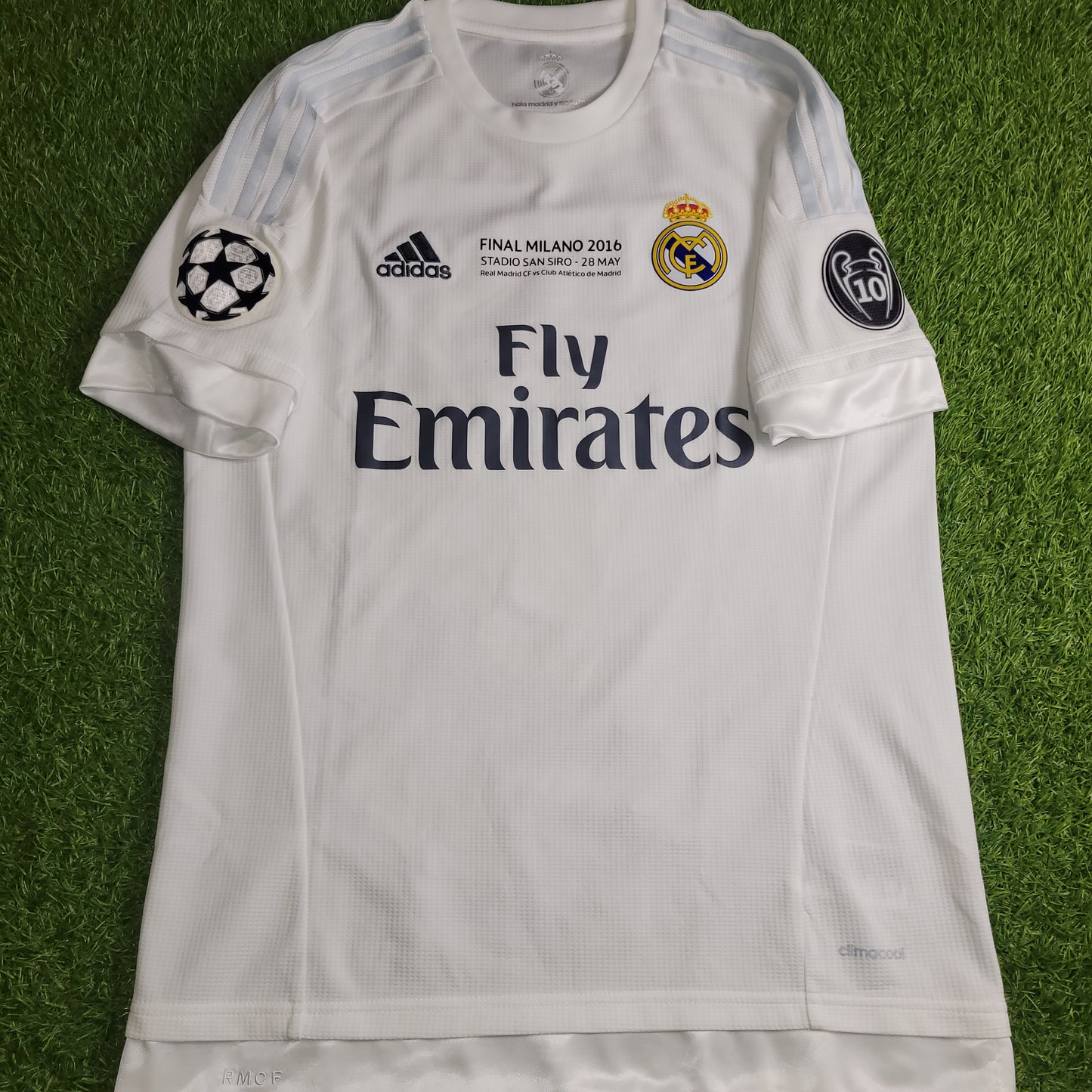 Cristiano Ronaldo Real Madrid 2015 2016 UEFA FINAL Home Soccer Jersey Shirt M SKU# S12614