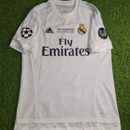 Cristiano Ronaldo Real Madrid 2015 2016 UEFA FINAL Home Soccer Jersey Shirt M SKU# S12614