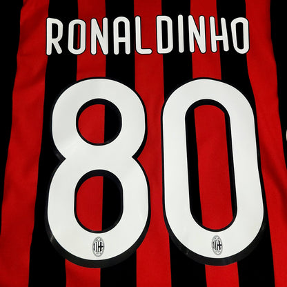 Ronaldinho AC Milan 2009 2010 UEFA Long Sleeve Soccer Jersey Shirt L SKU# E84180