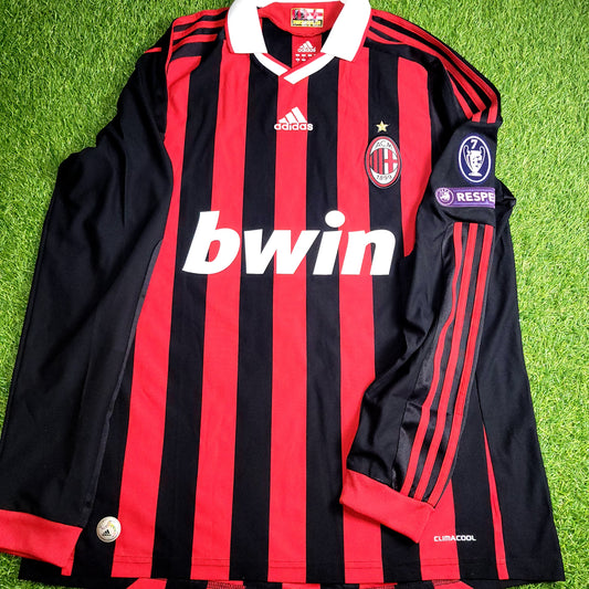 Ronaldinho AC Milan 2009 2010 UEFA Long Sleeve Soccer Jersey Shirt L SKU# E84180