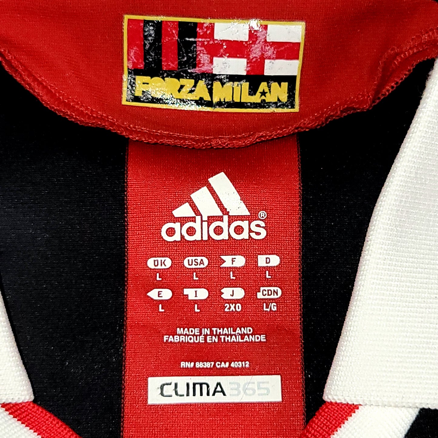 Ronaldinho AC Milan 2009 2010 UEFA Long Sleeve Soccer Jersey Shirt L SKU# E84180