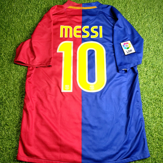 Messi Barcelona TREBLE SEASON 2008 2009 Soccer Jersey Shirt M SKU# 286784-655