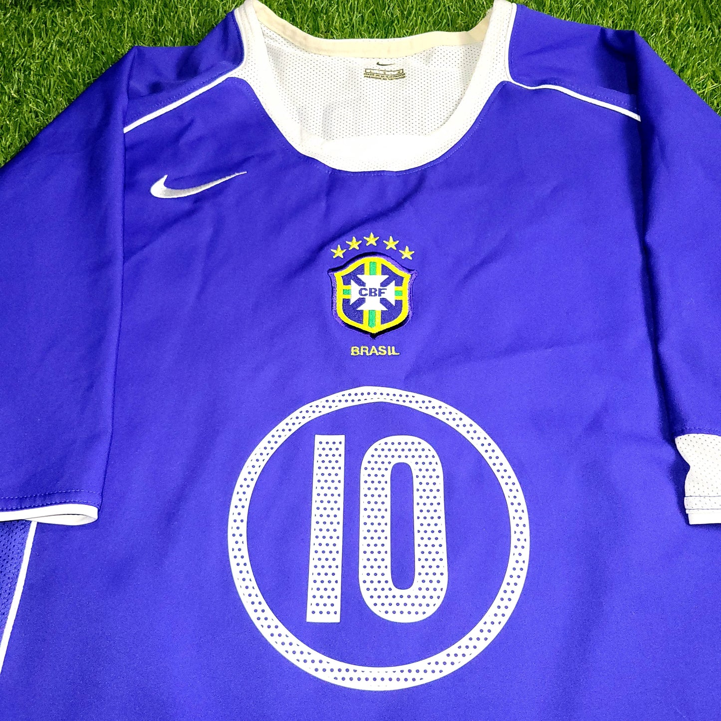 Ronaldinho Nike Brazil 2004 Away Soccer Jersey Shirt L SKU# 788794