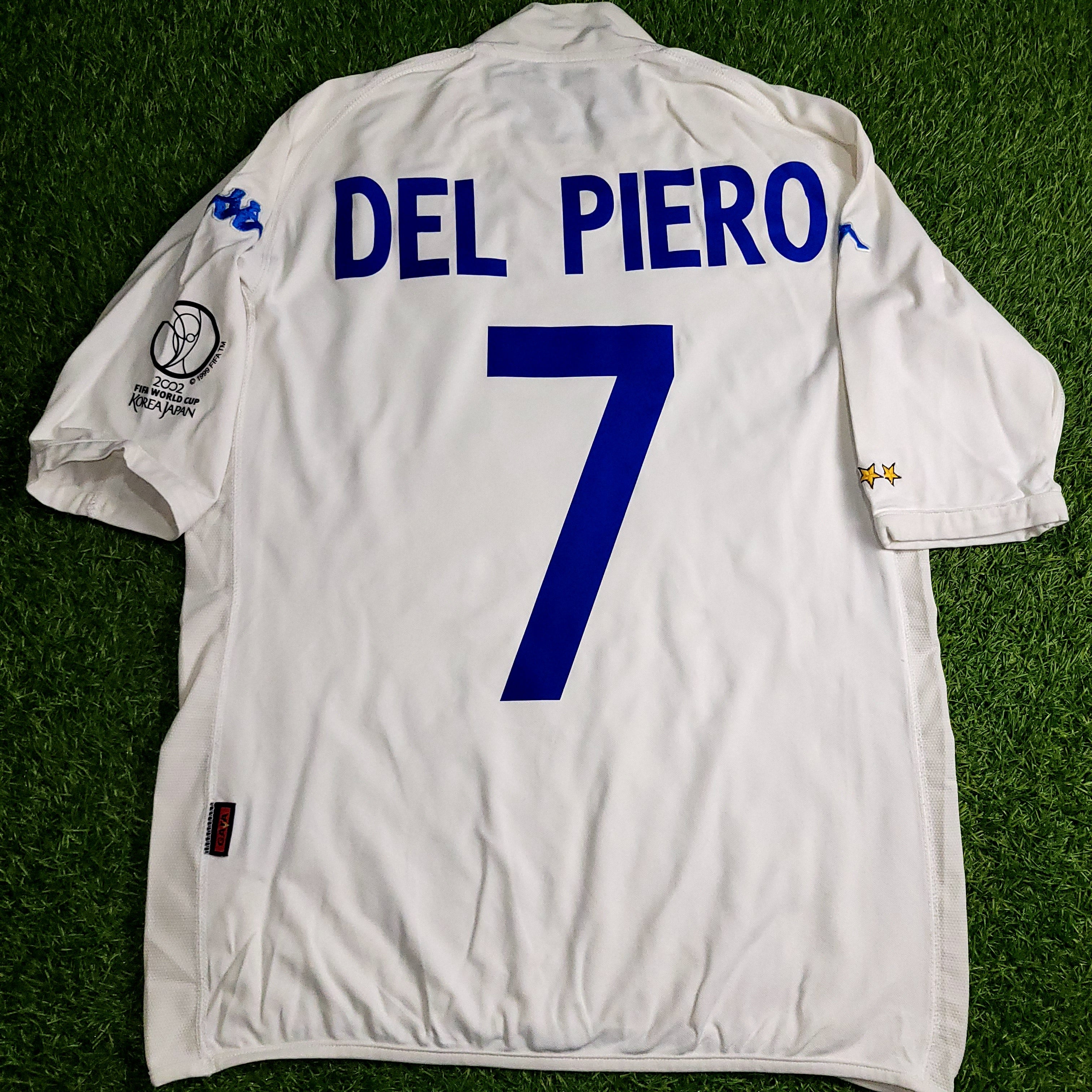 Del Piero Italy Kappa 2002 WORLD CUP Away Soccer Jersey Shirt L