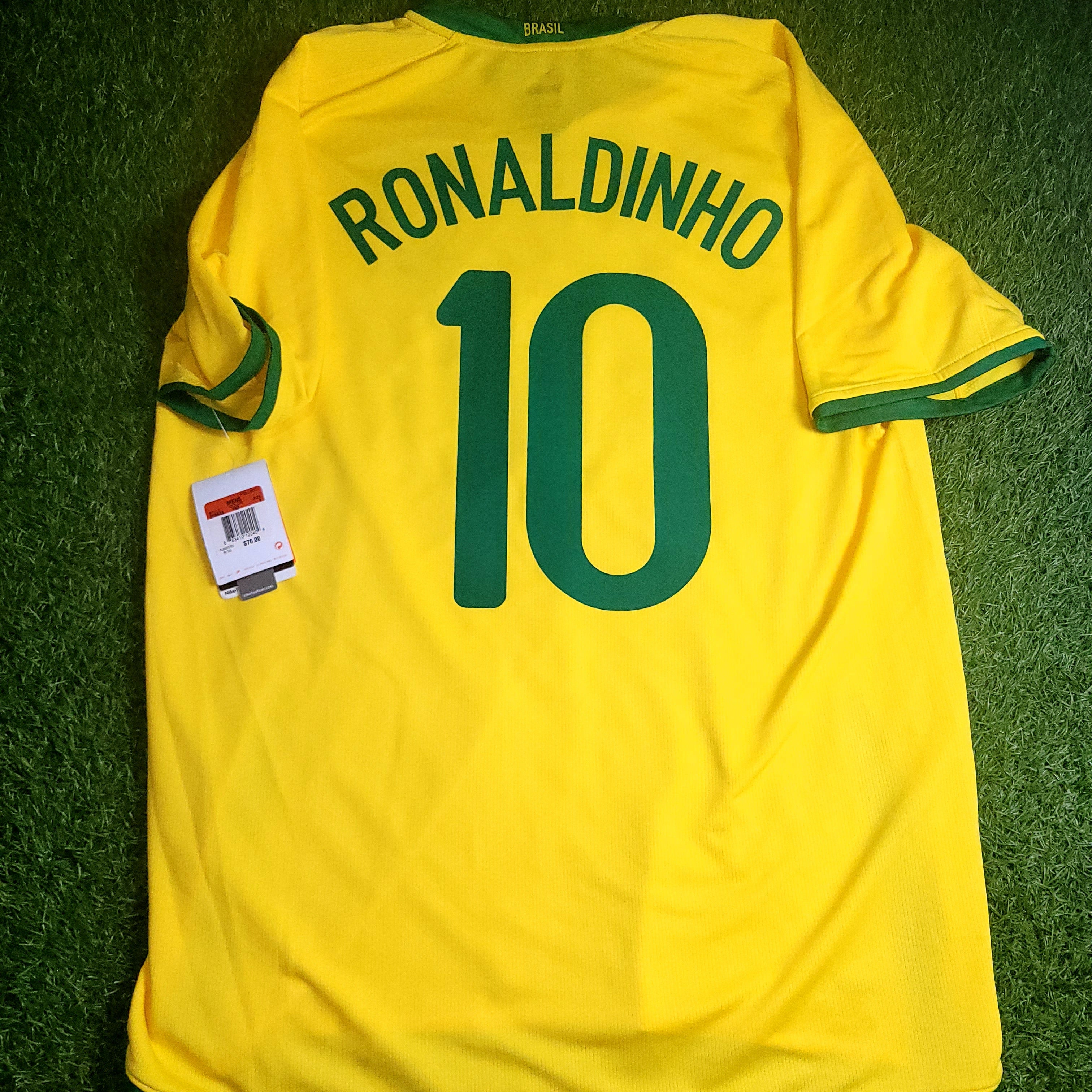 Ronaldinho Nike Brazil 2008 Soccer Jersey Shirt BNWT L SKU# 258949